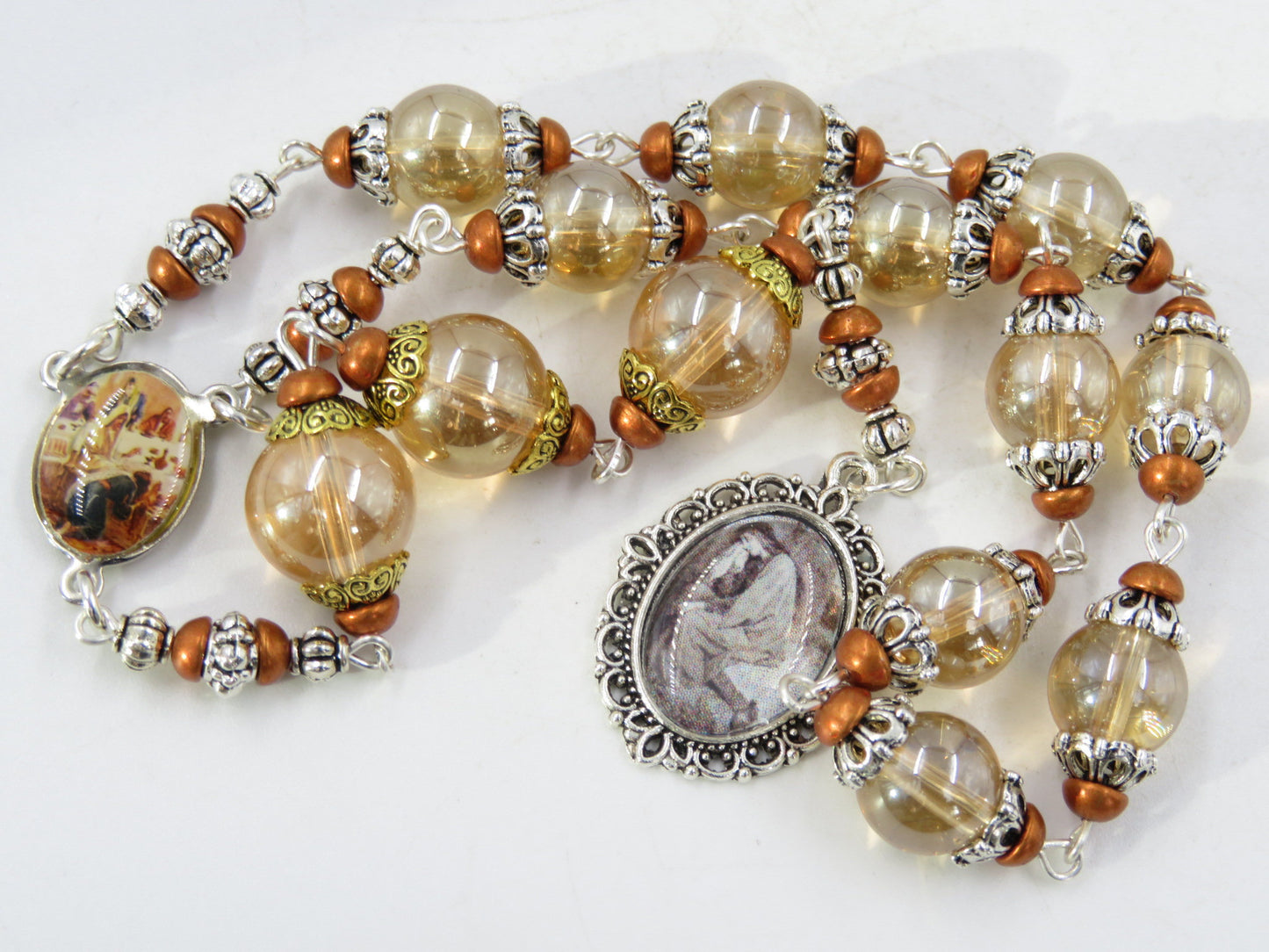 Heirloom prayer Chaplet to Saint Mary Magdalene, Mary of Magdala prayer beads, travel Rosaries, Wedding gift, Prayer Rosaries,