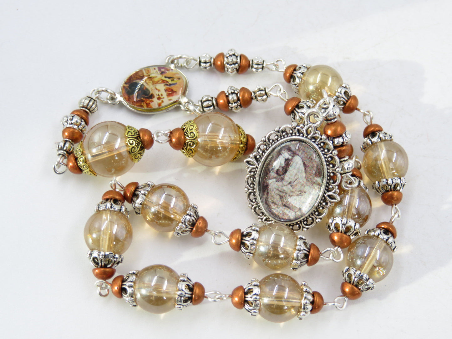 Heirloom prayer Chaplet to Saint Mary Magdalene, Mary of Magdala prayer beads, travel Rosaries, Wedding gift, Prayer Rosaries,