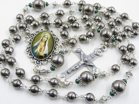 Immaculate Heart of Mary glass rosary beads, Holy Trinity Rosary beads, rosaries, Rosary beads, Spiritual wedding gift, Confirmation Rosary,