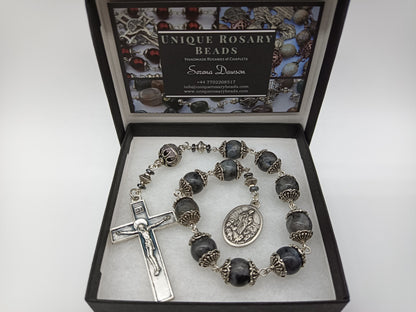 Good Shepherd Rosary, Large Single Rosary Decade Gemstone prayer beads, Pocket Rosaries, Travel prayer beads, Confirmation gift.