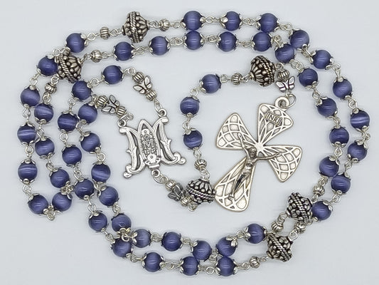 Miraculous medal glass rosary beads, Cat's eye glass Rosary beads, rosaries, Rosary beads, Spiritual wedding gift, Confirmation Rosary,