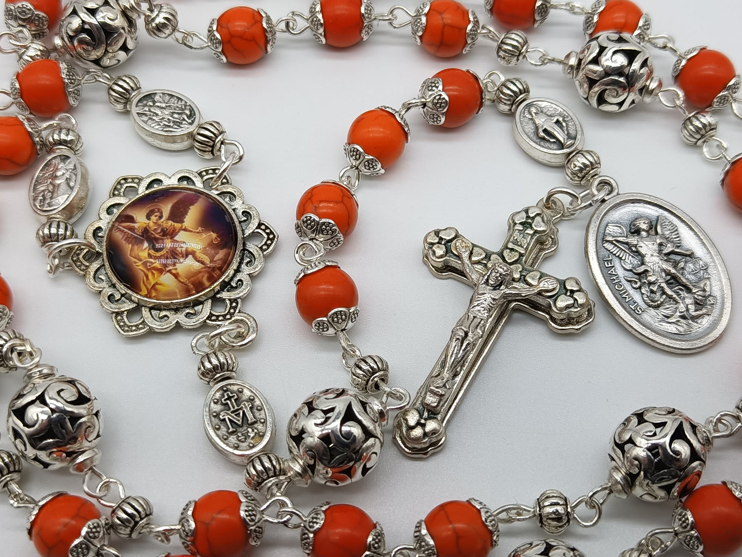 Saint Michael Relic medal prayer chaplet, Guardian Angel, Saint Michael Rosaries, Prayer Chaplet, Patron Saints, St. Michael beads.