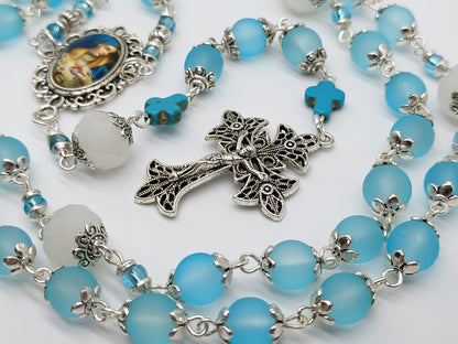 Our Lady of Sorrows Dolor Rosary beads, Glass Dolour rosary beads, 7 sorrows Dolor beads, prayer beads, Sorrowful Rosaries.