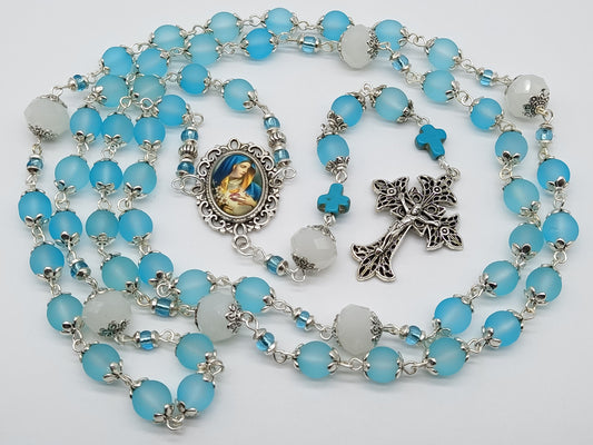 Our Lady of Sorrows Dolor Rosary beads, Glass Dolour rosary beads, 7 sorrows Dolor beads, prayer beads, Sorrowful Rosaries.