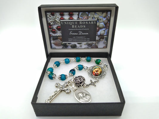 Our Lady of Good Council gemstone single decade Rosary, prayer beads, Rosary, Confirmation gift, Religious gift, Spiritual prayer beads.