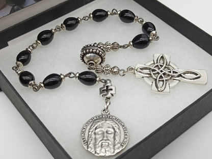 Holy Face of Jesus single Rosary decade, Holy Face tenner beads, Shroud of Turin prayer beads, Veronica's Veil Rosary beads, prayer beads..