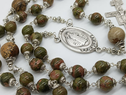Large Handmade St. Benedicts Rosary beads, San Damiano Cross Rosary, St. Francis of Assisi Rosary beads, Unique Heirloom Rosaries.