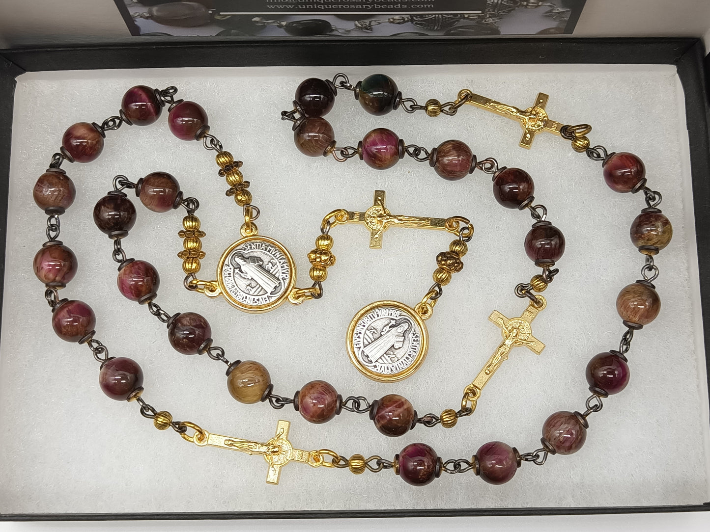 Saint Benedict prayer Chaplet, Catholic Rosary, Men's beads, Patron Saint of Farmers, Prayer chaplets, Rosary beads, travel prayer beads.