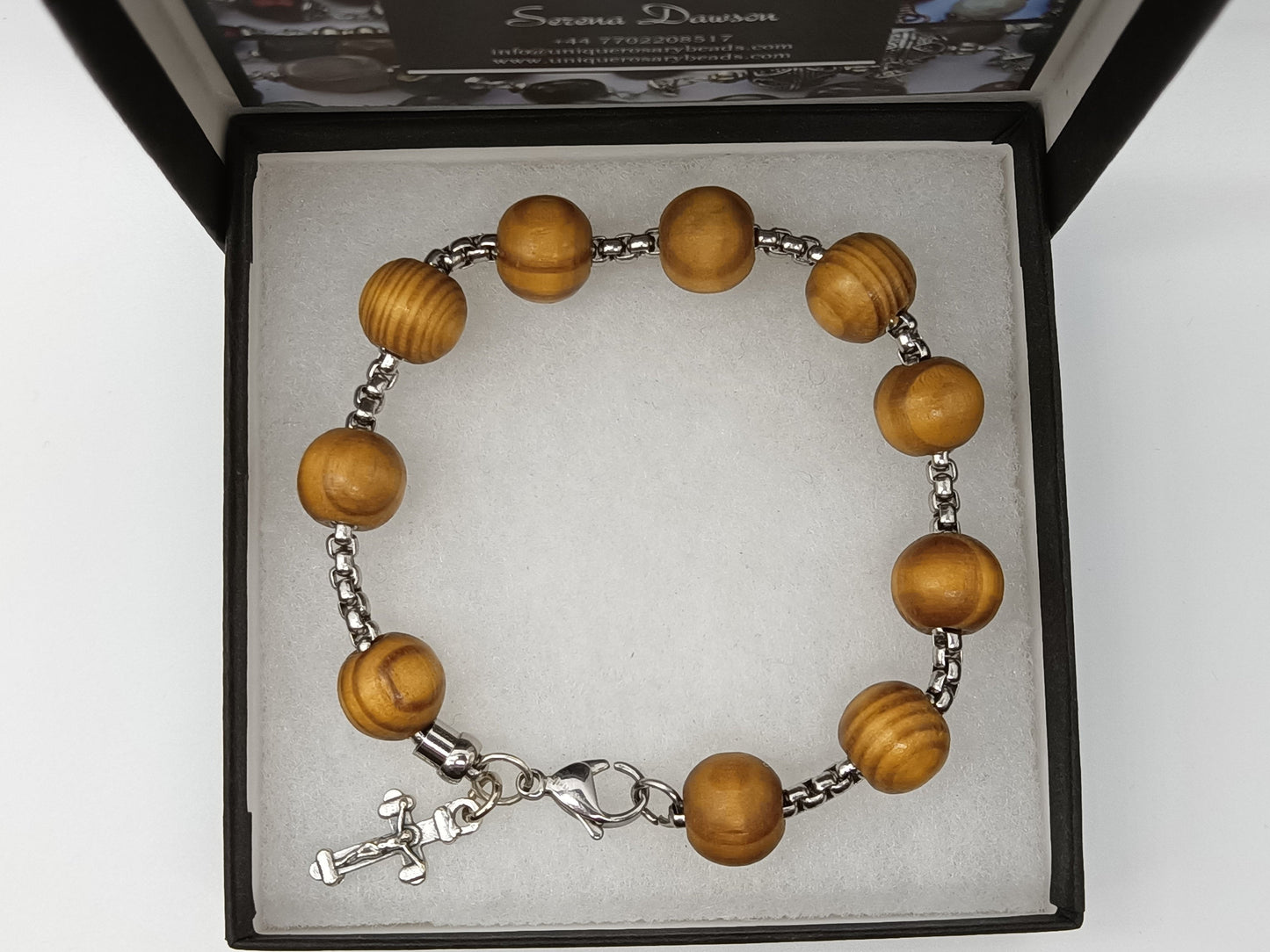 Men's large wooden Rosary Bracelet, Single decade bracelet, prayer beads, prayer bracelet, spiritual prayer gift. Religious prayer beads