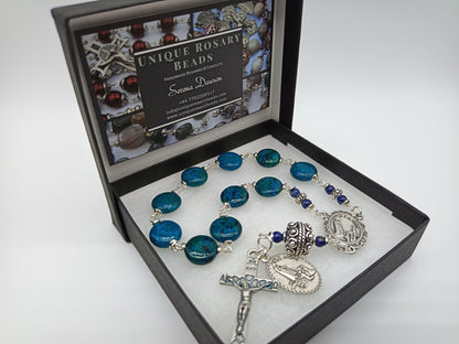 Fatima gemstone single decade rosary, 1917-2017 Fatima rosary beads, Visionaries from Fatima, Heirloom Rosary, Sacred Heart Rosary beads.