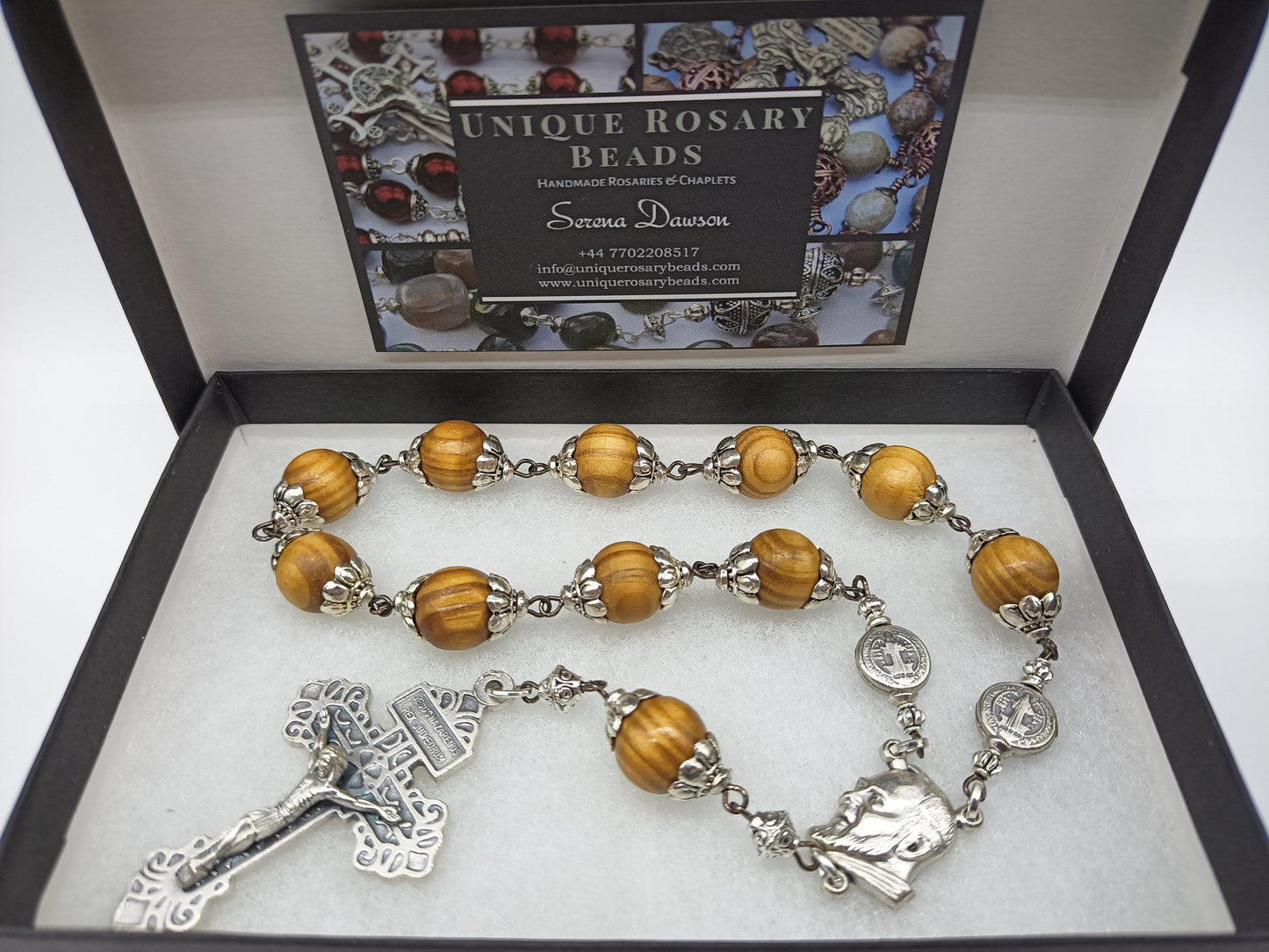 Saint Padre Pio large wooden single decade rosary, Men's tenner rosary beads, Pardon Crucifix Travel Rosary beads, Pocket Rosary beads.