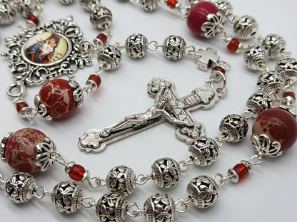 Heirloom Tibetan silver Our Lady of Sorrows Dolor Rosary beads, 7 sorrows Dolor beads, prayer beads, Sorrowful Rosaries, Sacramental gift.