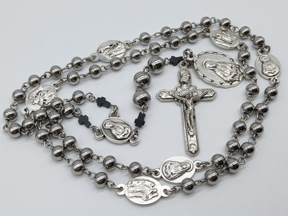 Heirloom stainless steel beads Our Lady of Sorrows Dolor Rosary beads, 7 sorrows Dolor beads, prayer beads, Sorrowful Rosaries.