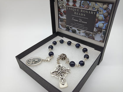 Our Lady of Czestochowa RELIC single decade Rosary beads, Tenner prayer bead rosaries, Spiritual rosary gift, Handcrafted wedding Rosaries.
