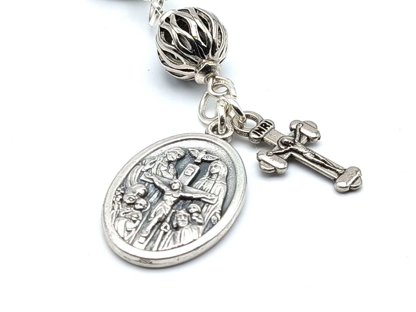 I am a Catholic unique rosary beads emergency key fob medal and crucifix.