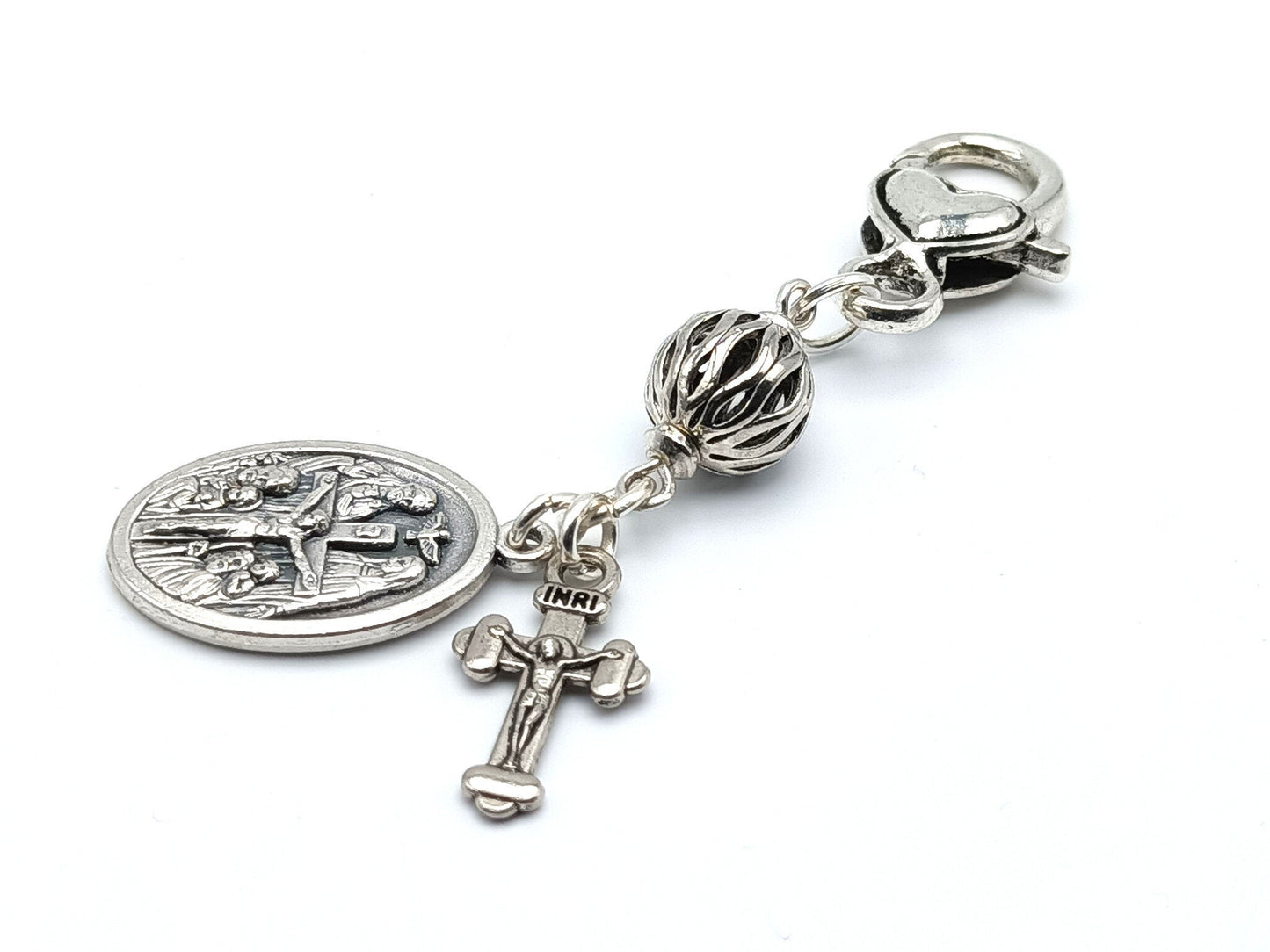 I am a Catholic unique rosary beads emergency key fob medal and crucifix.