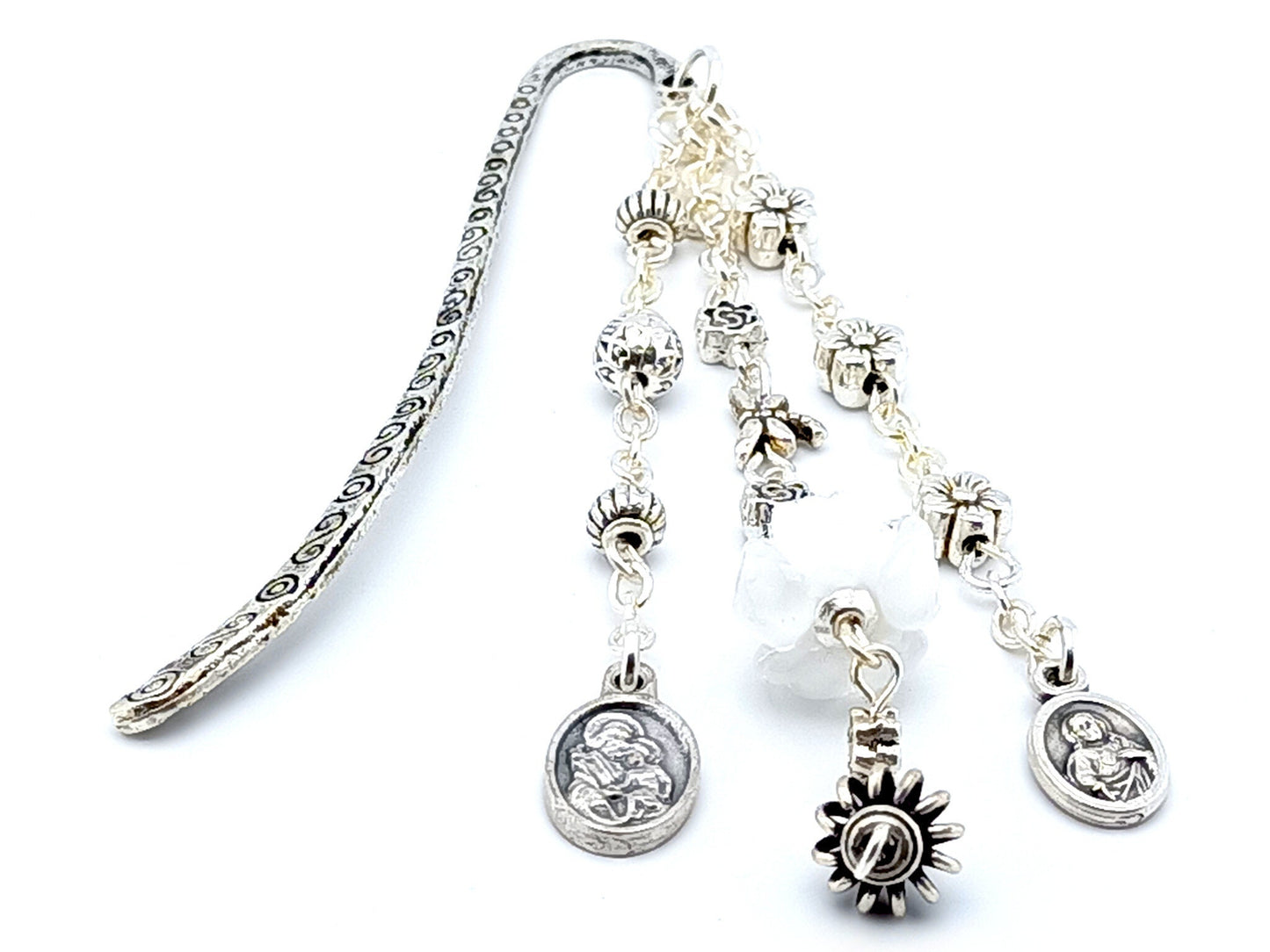 Our Lady of Mount Carmel unique rosary beads Catholic religious bookmark.