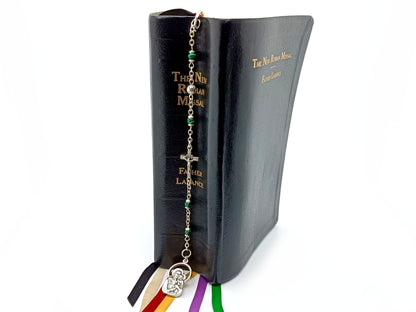 Saint Joseph unique rosary beads Catholic religious bookmark.
