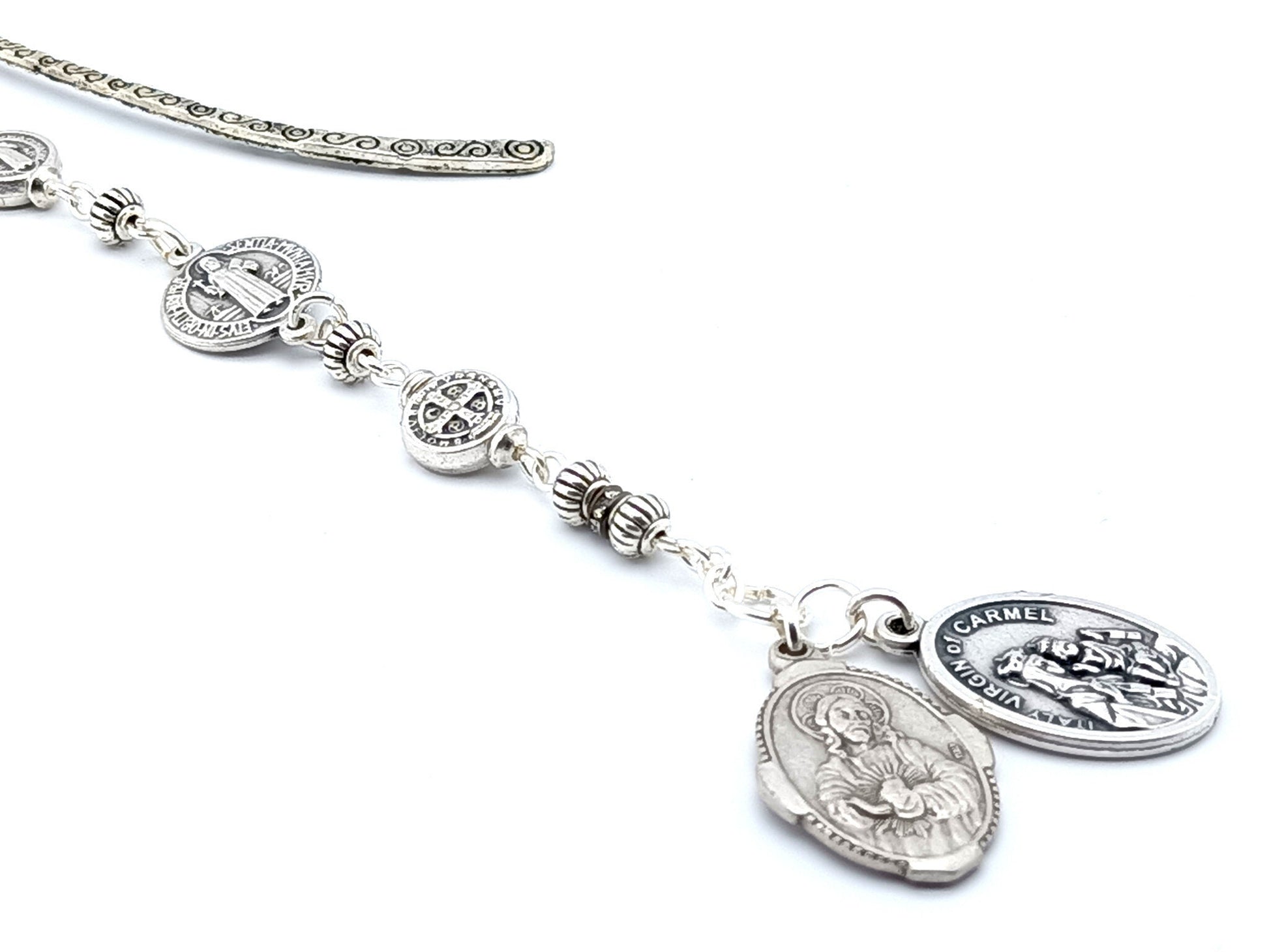 Sacred Heart unique rosary beads Catholic religious bookmark.