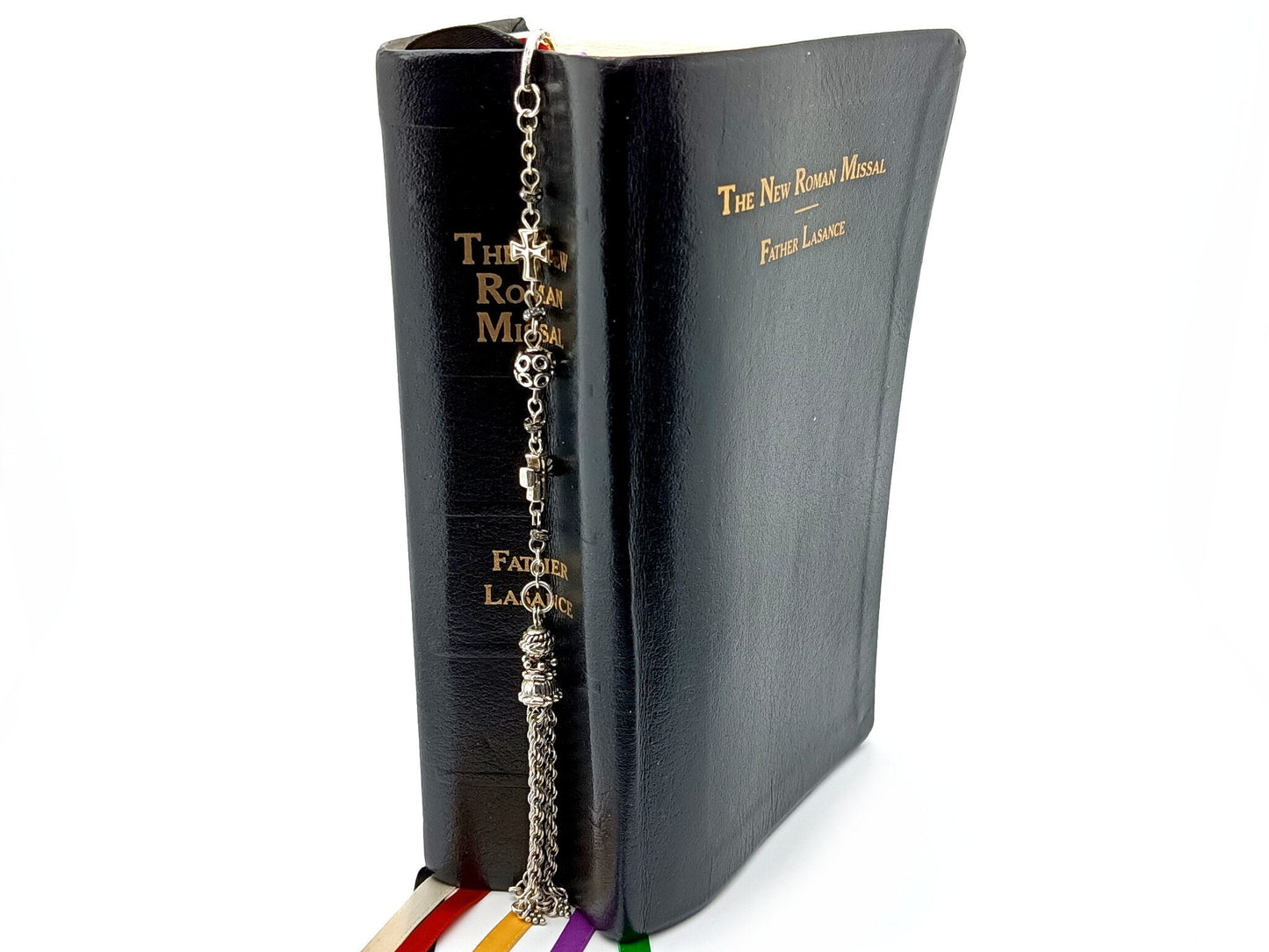 Tassel unique rosary beads Catholic religious bookmark.