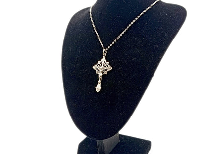 Unique rosary beads genuine 925 Sterling silver crucifix with solid sterling 925 silver chain.